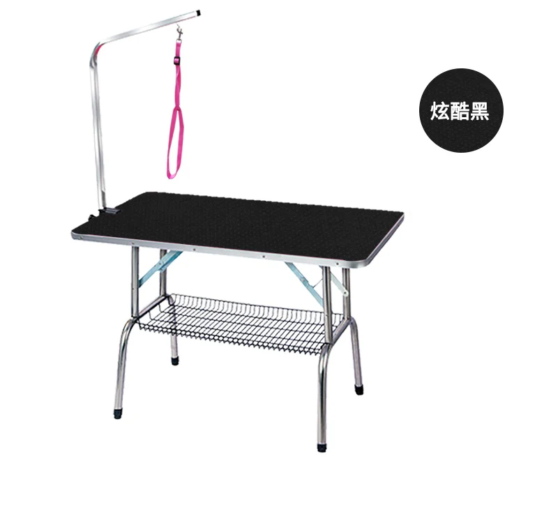 Cheap Foldable Stainless Steel Pet Grooming Table for Small Pet Portable Operating Table Rubber Surface Bath Desk Blue Pink