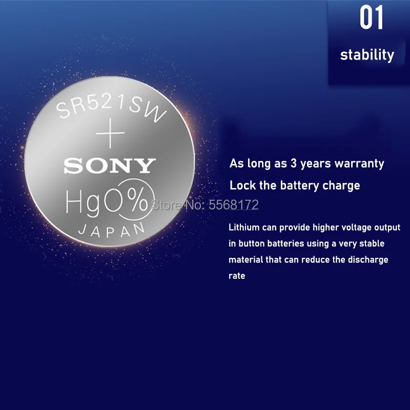 50 шт. 100% оригинал SONY 379 SR521SW AG0 D379 SR63 V379 1 55 в серебряная кнопка монетные батареи для