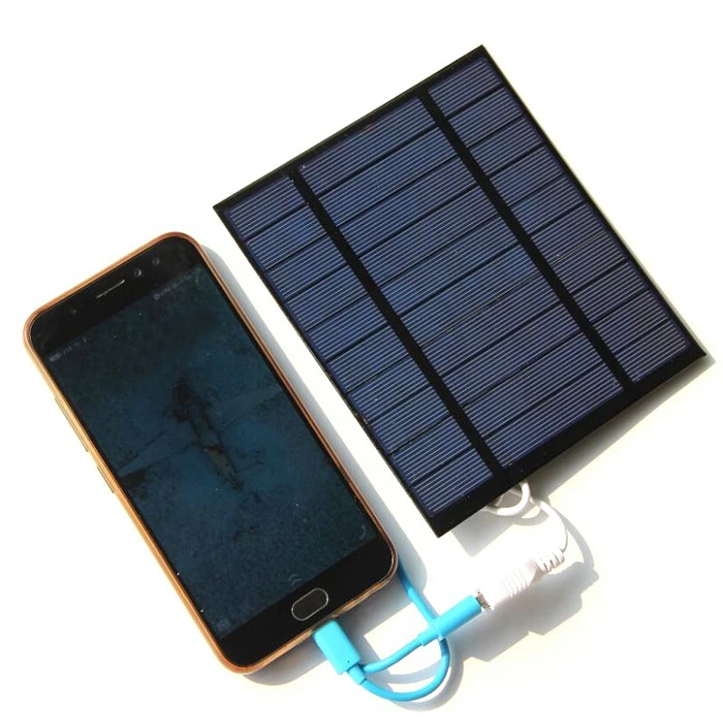 

USB Solar Panel 5V 2.5W Solar Charger Panel for Power Bank Cell Phone USB Electronics Charging