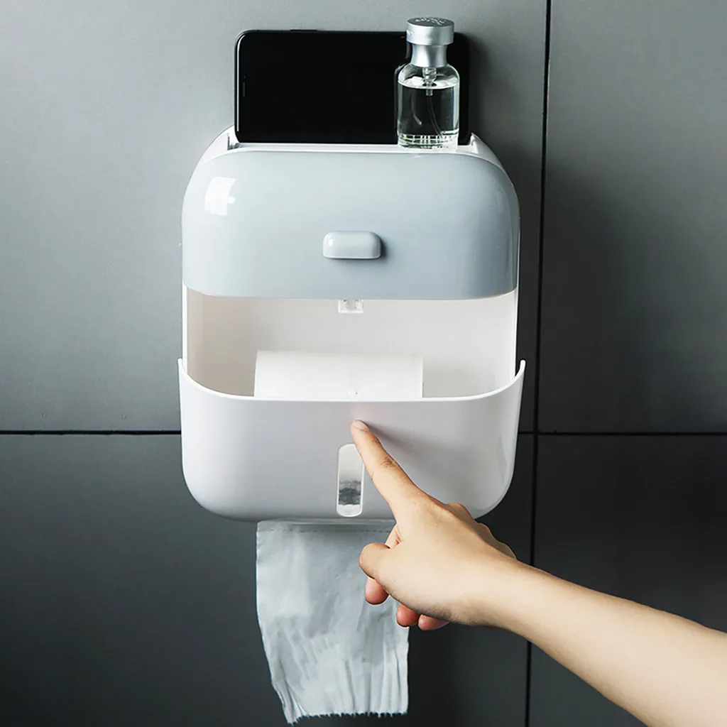 Daqiang наклейка для ванной комнаты вакуумный пластиковый водонепроницаемый держатель для туалетной бумаги бесшовная коробка для салфеток бумажная коробка для хранения туалетной бумаги 8p