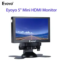 Special Offers Eyoyo 5" HD 800X480 Mini Truck Car Rear Rearview Parking Monitor Camera Reverse LCD Screen with HDMI VGA BNC Security Display