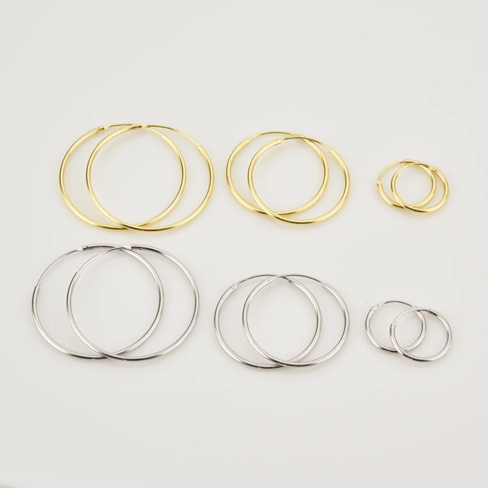 ANDYWEN 골드 슬림 고리 14mm 24mm 28mm 얇은 원형 웨딩 락 펑크 웨딩 패션 쥬얼리 작은 선물