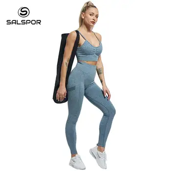 SALSPOR Women High Waist Leggings For Fitness Ladies Sexy Bubble Butt Gym Sports Workout Leggings