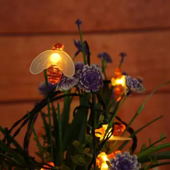 

20/30/50LED Solar Power LED Lamp String Bee Honey Shape Environmental Protection Lighting Strings for Patio Garland Lighting