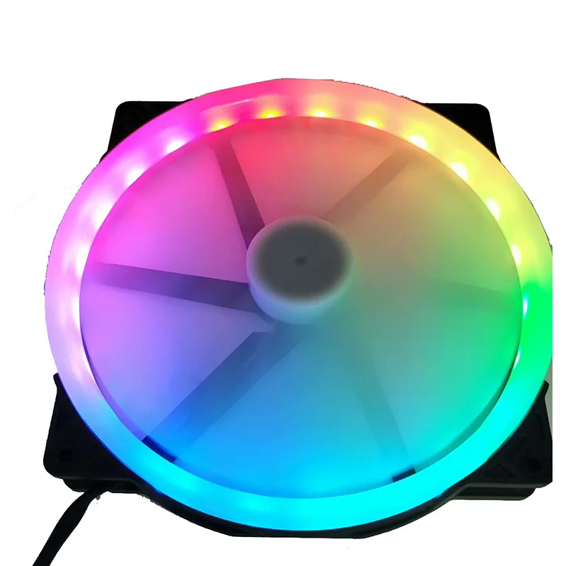20 см большой вентилятор RGB круглый светодиодный вентилятор автоматически переключается бесшумный вентилятор для компьютера чехол 20025 вентилятор RGB 12 В molex 4-контактный Вентилятор охлаждения