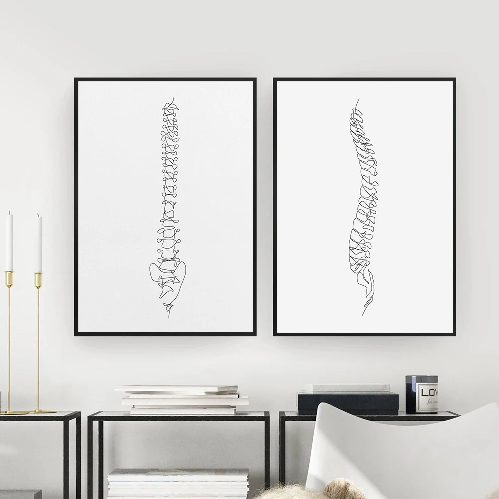 

Spine Vertebrae Abstract Drawing Print Chiropractic Minimal Medical Art Canvas Painting Anatomy Gift Chiropractor Poster Decor