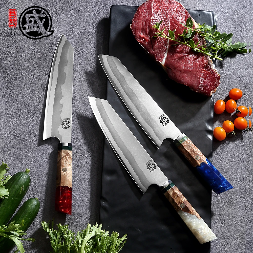 MITSUMOTO SAKARI 8-дюймовый поварской нож японский дамасский кирицуки с ручкой из