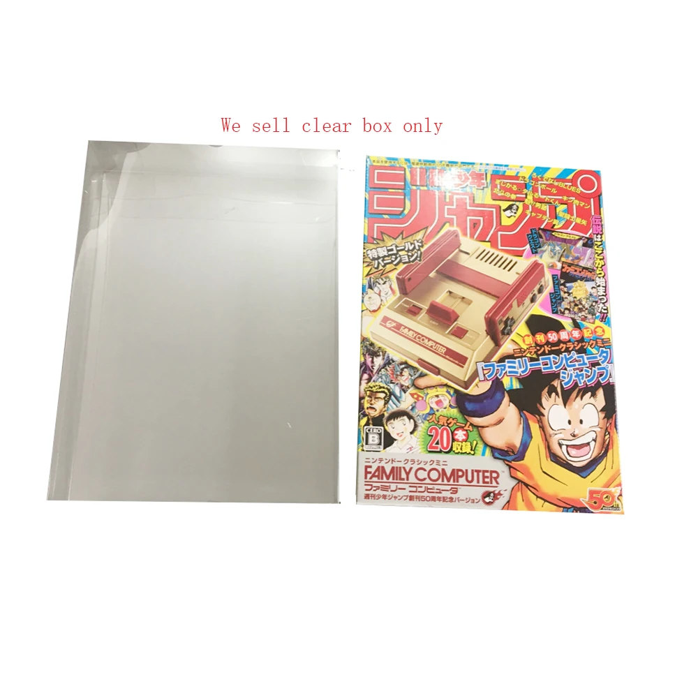 

10 pcs a lot Transparent PET display box for FC mini Jump game case for Weekly juvenile 50 anniversary game storage box