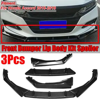 

New 3piece Car Front Bumper Splitter Lip Splitters Lip Diffuser Spoiler Protector Guard Body Kit For Honda For Accord 2018 2019