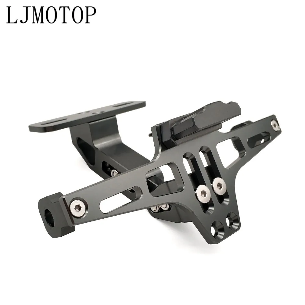 

Motorcycle License Plate Frame Holder Bracket Adjustable Angle + LED Light CNC For TRIUMRH TIGER 800 XC/XCX/XR/XRX TIGER 800/XC