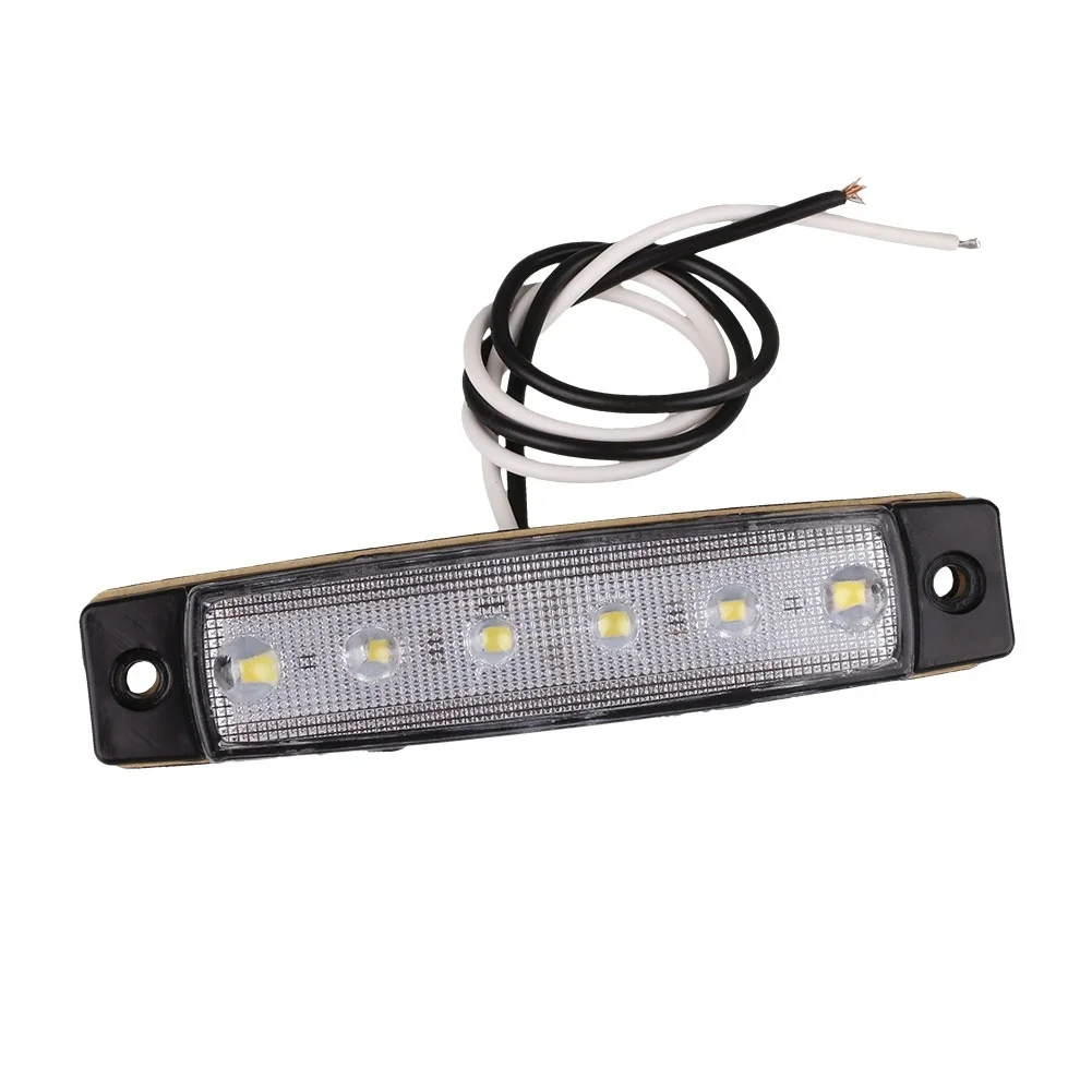Белый 6 LED Truck Trailer Front Side Marker Light Clearly Signal Lamp 12V Car Accessories - Испускаемый цвет: Белый