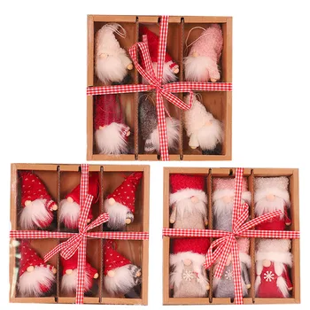 

Christmas Decorations Faceless Doll with Santa Claus Doll Christmas Tree Decoration Pendant