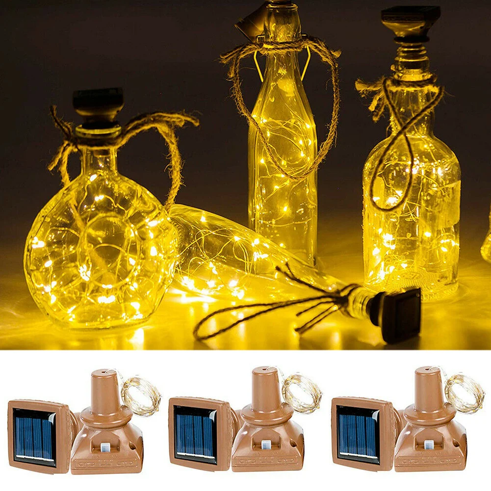 

Feastival Muticolor Warm Cold Energe Save Classical 2M 20 LED Wine Bottle Cork Copper Wire Fairy Lights Starry Solar Powered