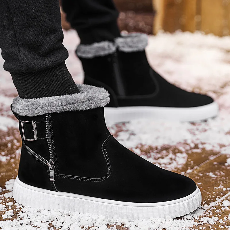 

Winter Men plus Velvet Warm Snow Boots Korean-style Teenager Students Fashion Cotton Boots