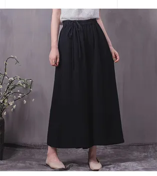 

women Casual Cotton Linen women high waist wide leg pants Summer vintage loos pants