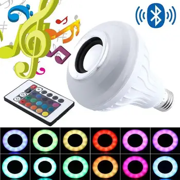 

Wireless E27 Bluetooth 3.0 Audio Speaker RGB Color Light White Bulb Music Lamp