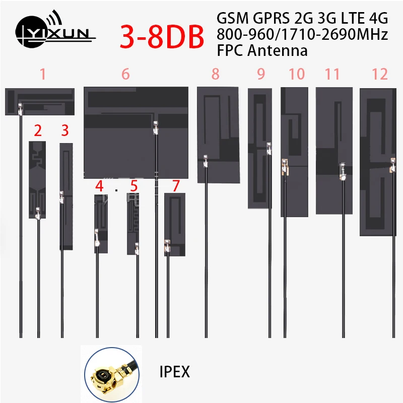 GSM GPRS 2G 3G LTE 4G Внутренняя FPC мягкая плата антенна ipex u.fl интерфейс RG1.13 кабель длиной