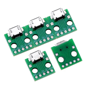 

10PCS MICRO USB To DIP Adapter 5pin Female Connector B Type PCB Converter Breadboard Switch Board SMT Mother Seat