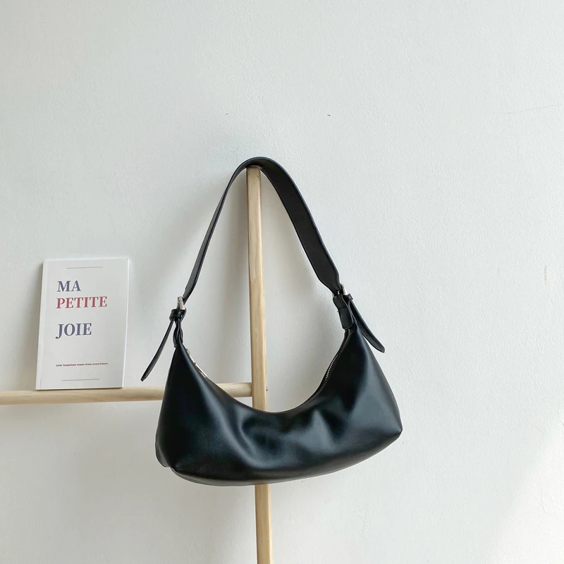 

2020 New Female Baguette Bag Luxury Vintage Bag Brand Designer Women Handbag Lady Shoulder Crossbody Bag Solid Color Wide Strap