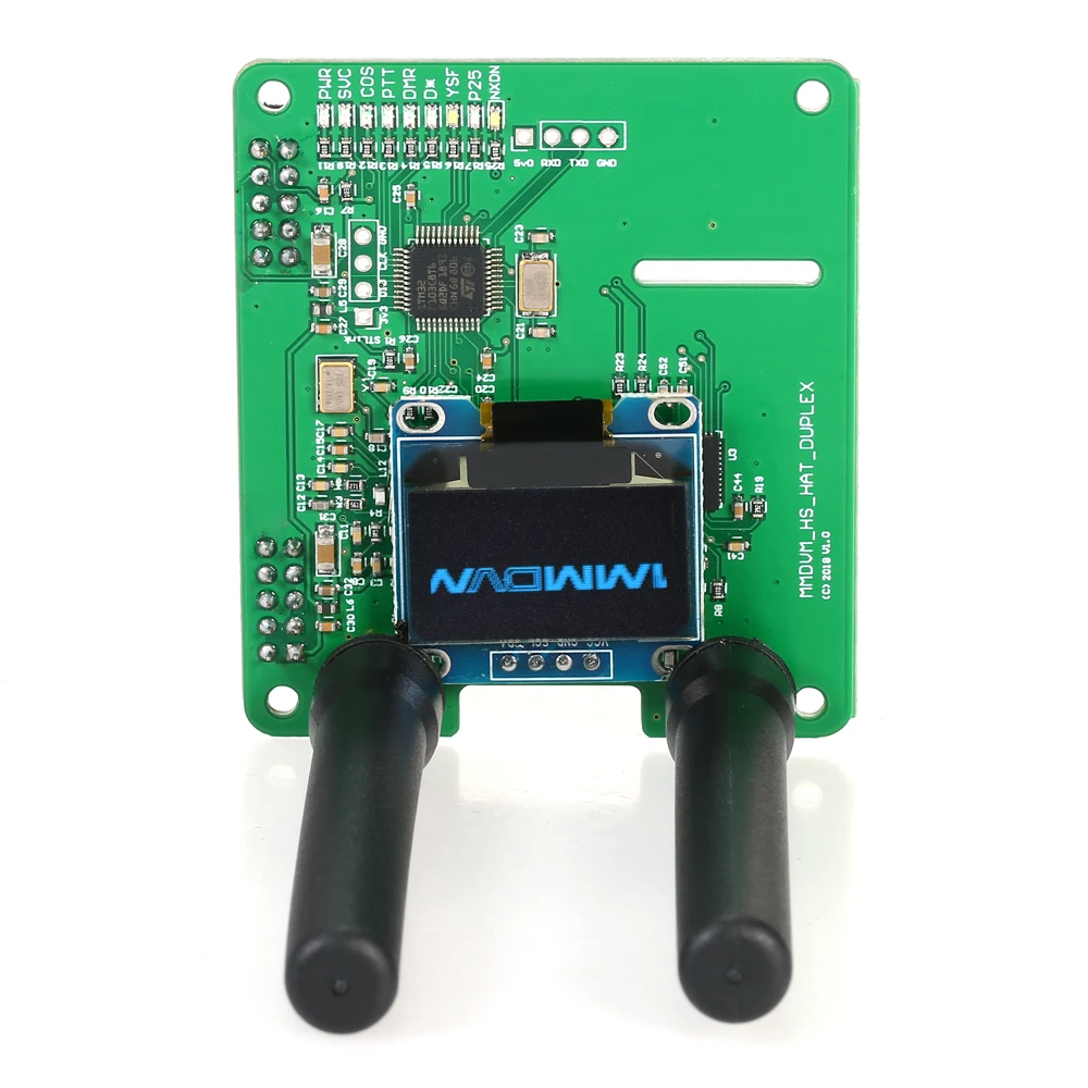 

2018 Duplex MMDVM Hotspot Module Expansion Board RX TX UHF VHF Support P25 DMR YSF NXDN DMR with OLED and 2pcs Antenna