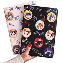 Чехол для нового ipad 10,2 7-го поколения, откидной смарт-чехол с подставкой, чехол из искусственной кожи с милым котиком и мультяшным рисунком для ipad 10,2 дюймов