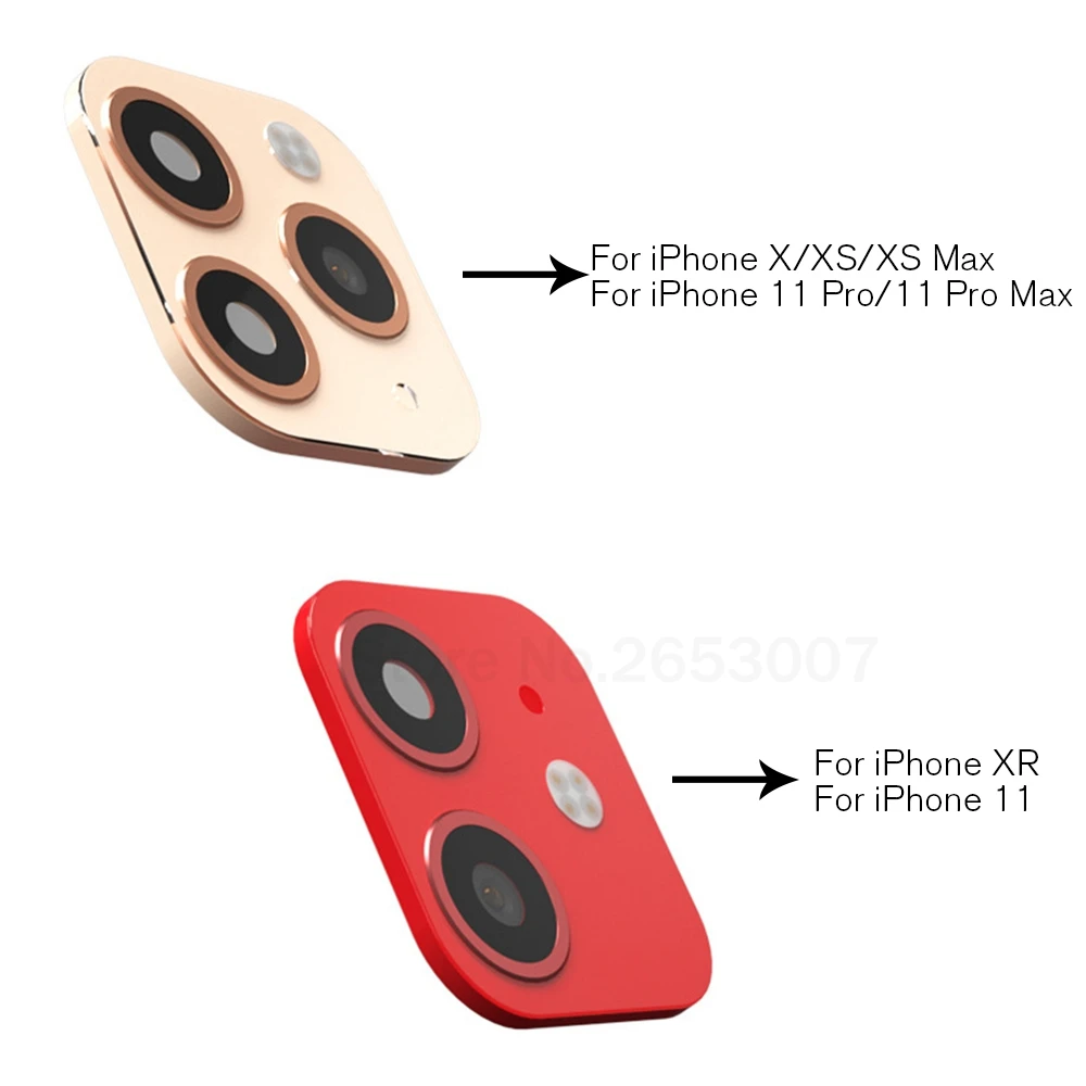 Для iPhone XR секундная Замена для iPhone 11 роскошный алюминиевый чехол для объектива камеры для iPhone XR секундная Замена для iPhone 11 6,1 дюймов