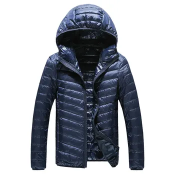 

High-end Warm Down Jacket Men Fashion Hooded Down Jacket Pure Color Boutique Mens Feather Down Coat Thin Light Jackets