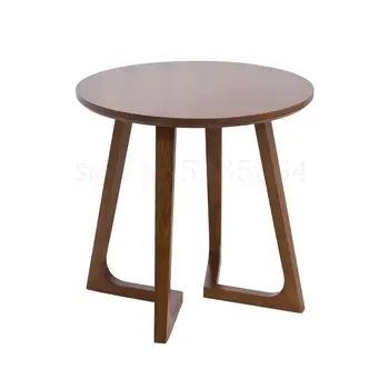 

Custom Nordic Solid Wood Coffee Table Small Apartment Side Table Round Dining Table Home Tea Table Living Room Balcony