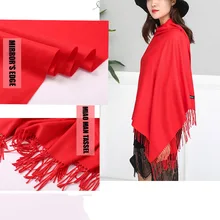 Шарф с кисточками для женщин, сплошной цвет, женские теплые шарфы, длинный шарф, универсальная шаль