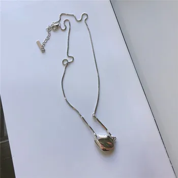 

RUIYI Real 925 Sterling Silver European Minimalism Women Fashion Meteorite Pendant Necklaces Clavicalis Chokers Niche Necklace