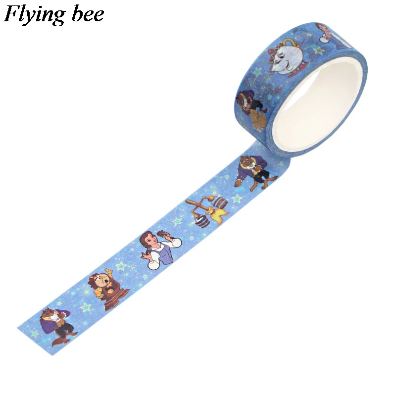 Flyingbee 15 мм X 5 м Бумага васи лента Красавица и Чудовище клейкая лента DIY Скрапбукинг наклейка этикетка маскирующая лента X0554