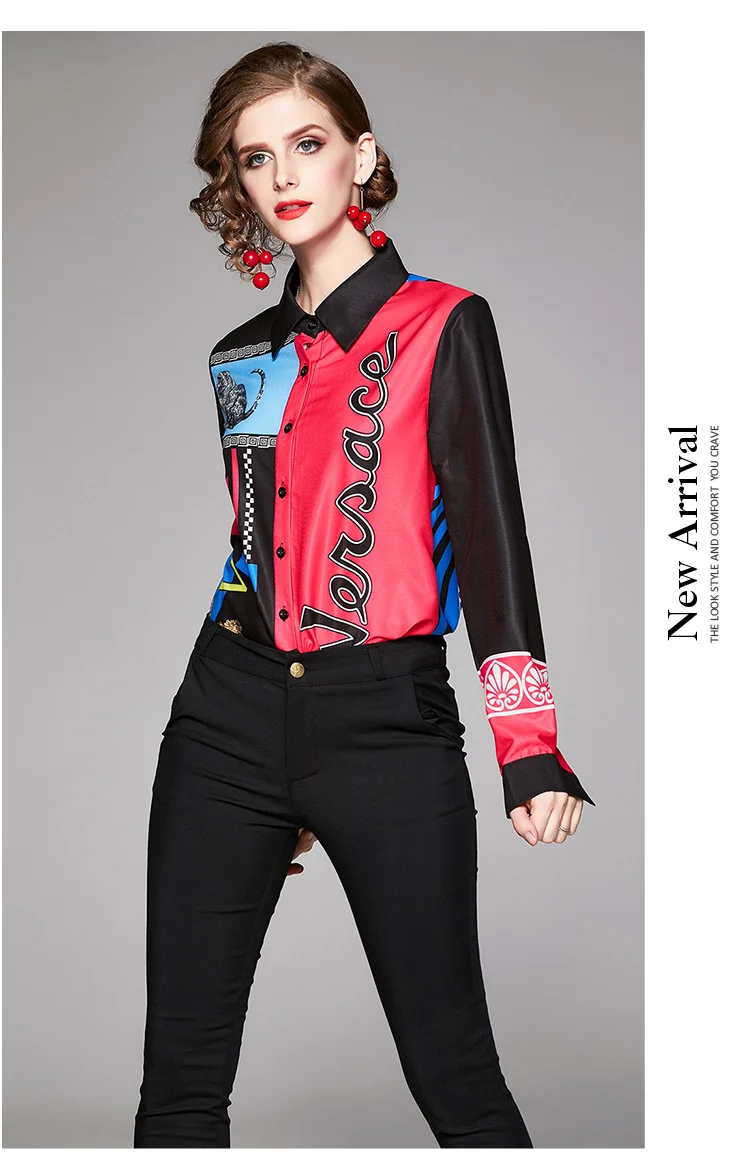 2019 Autumn Shirts Women Korean Full Sleeve Office Lady Blouse Print Womens Tops Women Long Sleeve Shirts Polo Collar 2019 Autumn Shirts Women Korean Full Sleeve Office Lady Blouse Print Womens Tops Women Long Sleeve Shirts Polo Collar