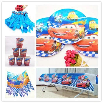 

52pcs Lightning Mcqueen 95 Cars Party Supplies Tableware Set Cartoon Kids Birthday Party Decoration Baby Shower Party Decor