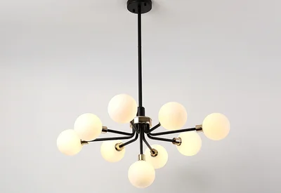 Black 9 lights 80CM Современное Внутреннее освещение, люстры для дома стеклянный шар абажур подвесной светильник скандинавского дизайна гостиной/кухни лампа 110 В/220 В светодиодный - Цвет абажура: Black 9 lights 80CM