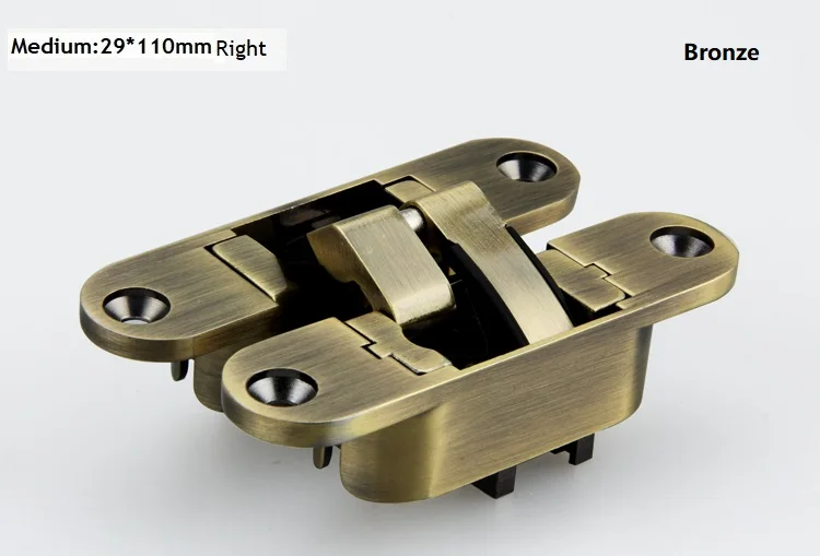 Medium Bronze R 2 шт/лот 3D Регулировка Mortised цинк невидимый скрытый стык шарнир деревянная дверь-гармошка красный Broze матовый черный жемчуг - Цвет: Medium Bronze R
