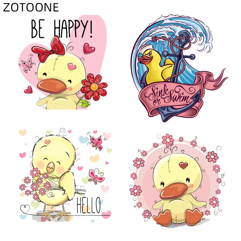 ZOTOONE утюжок на милой утке патчи животных патч для одежды DIY теплопередачи