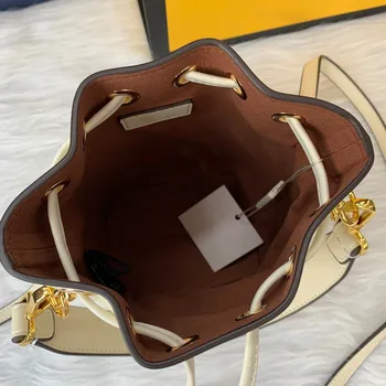 

Women Luxury Designer Fashion Drawstring Concise 18cm Mini Handbag Bucket Bag Shoulder Bag Crossbody Bag Phone Bag Clutch