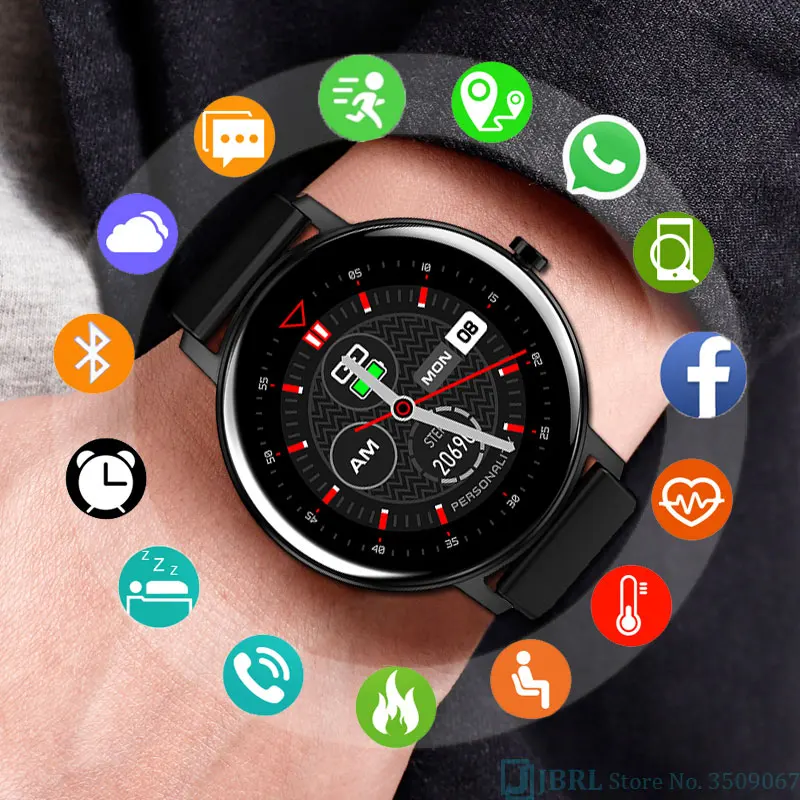 Bluetooth Смарт часы для мужчин и женщин фитнес трекер Android IOS Электроника Полный