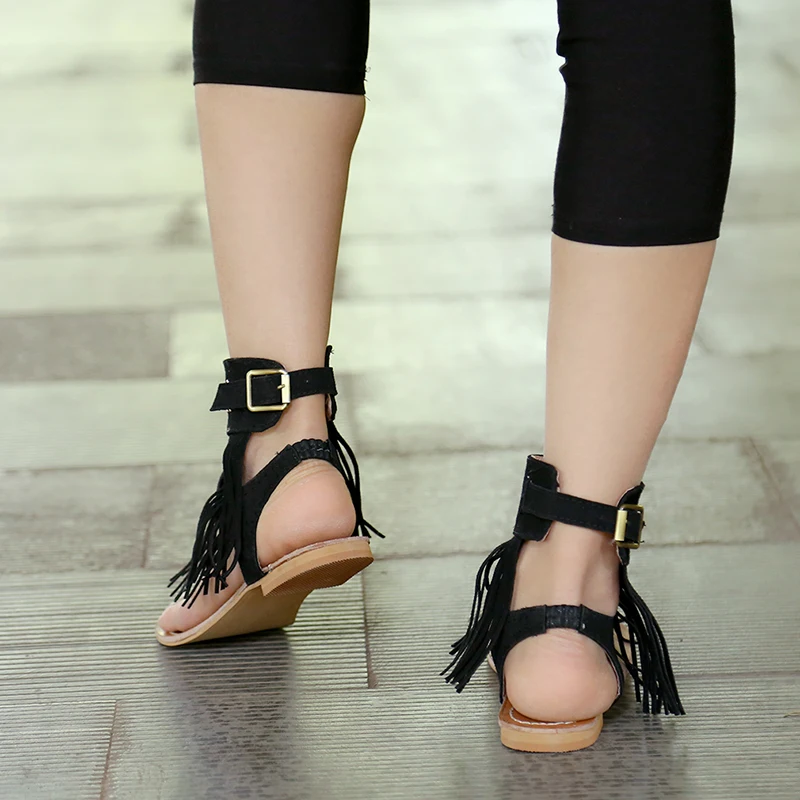 1pair New Style Women Bohemian Sandals Flat Sandals Tassels Casual Summer Shoes Sandalia Feminina Ladies Shoes