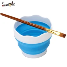 Складные Силиконовые кисти для художественной краски, ведро для мытья, многофункциональный держатель для ручек, щетка для мытья, художественные материалы, инструменты