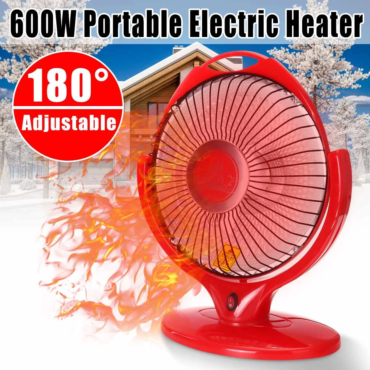 220V 600W Mini Electric Heating Fan Portable Handle Fan Floor Desk Electric Heater Energy-Saving Heater for Winter Househood