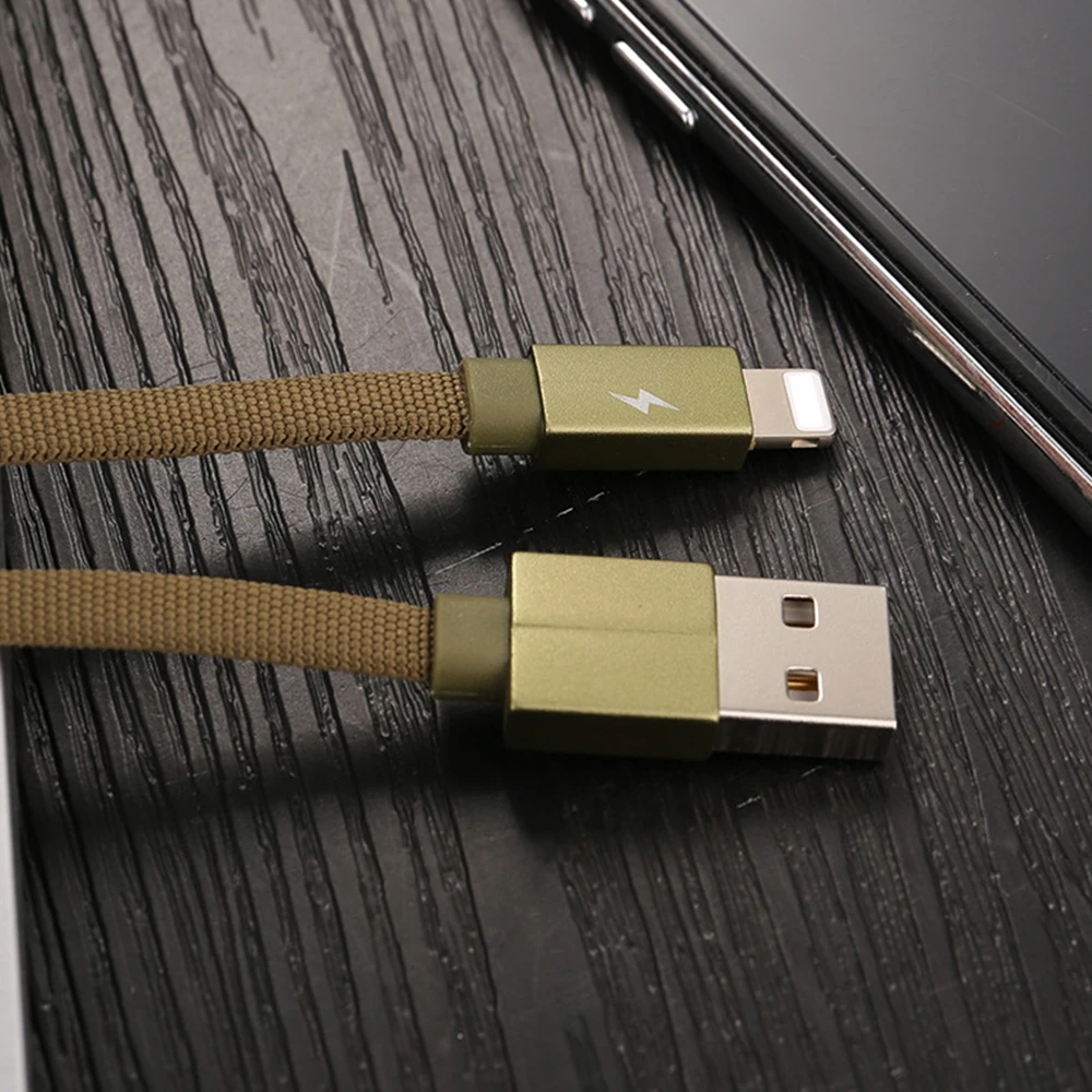 FDBRO usb type-C кабель Универсальный мобильный телефон данных Быстрая зарядка линия сотовый телефон Kerolla зарядное устройство шнур провод для IPhone и Android - Цвет: Армейский зелёный