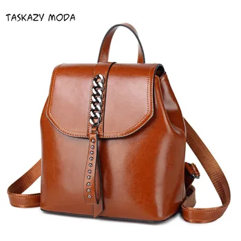 

Women's Bag Genuine Leather Backpack Female All-Match Fashion Leather Casual Vintage Backpack Female Travel Backpacks 2020 New