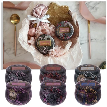 

Retro Tin Box Candy Jewelry Coin Storage Container Candle Holder Wedding Gift X7JE