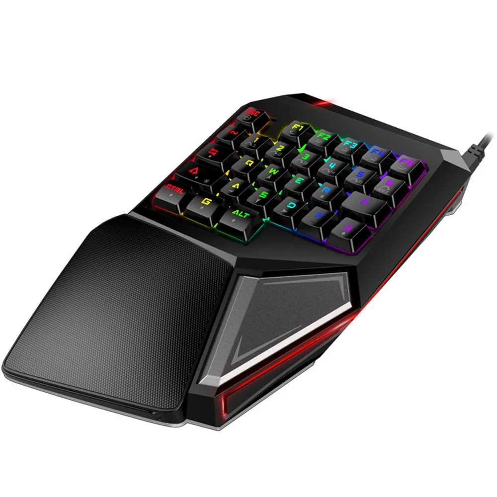 Delux T9 Plus Механическая игровая клавиатура мини-одна ручная клавиатура компьютерная проводная клавиатура с подсветкой RGB для игр Overwatch