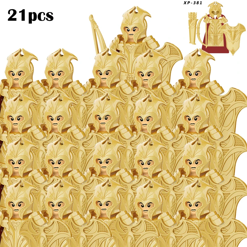 Medieval Fantasy Dwarf Warrior Leader Building Blocks Set