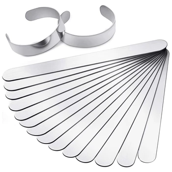 

16 Pieces Bracelet Blanks Stainless Steel Blank Bracelet Cuff Bangle Bracelet for DIY Jewelry Making Customizing Bangle