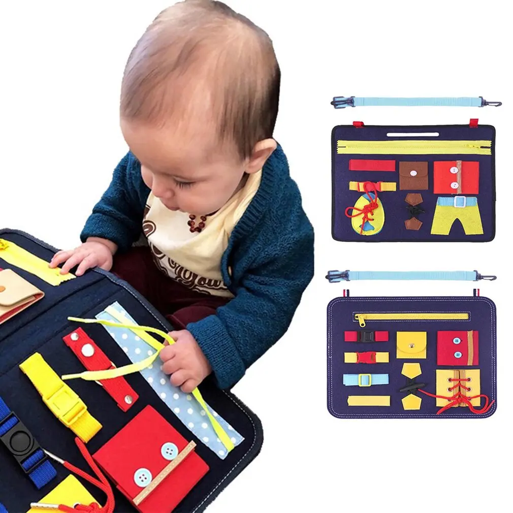 

Montessori Baby Toy Dressing Board Bag Basic Life Skills Training Toys for Toddler Preschool Self-Care Ability Training Unisex