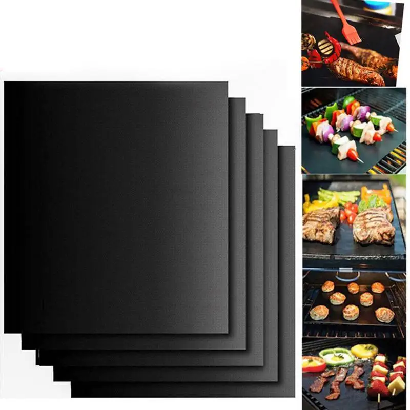 8pcs BBQ Oven Grill Mat Heat Resistant Non-Stick BBQ Grill Sheet Oven Pan Liners Baking Pad Mat