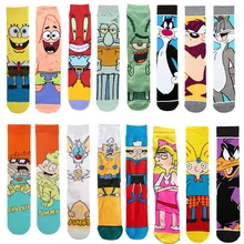 Персонализированные носки с принтом аниме, модные забавные носки с рисунками из мультфильмов для мужчин и женщин, удобные разноцветные носки из хлопка